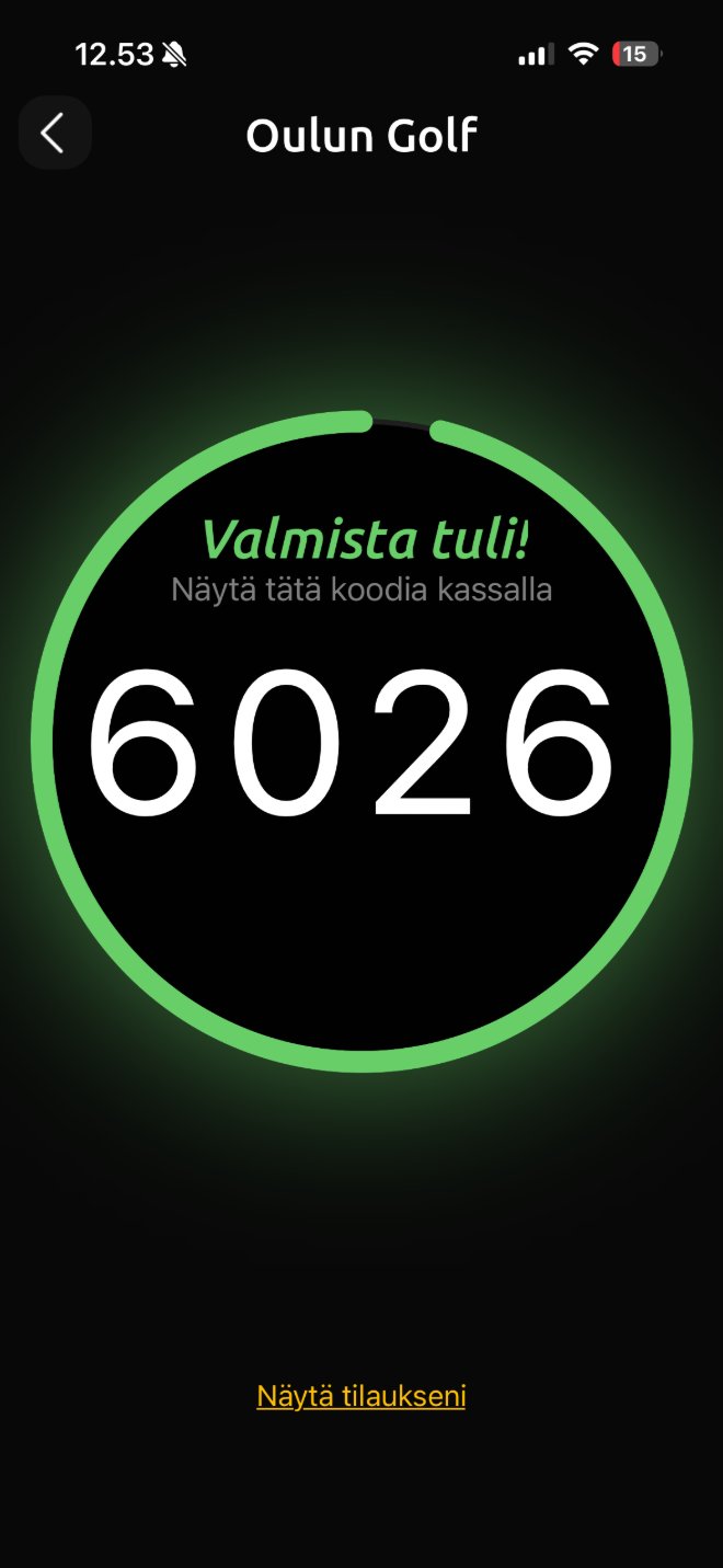 Tilaus valmis — noutokoodi