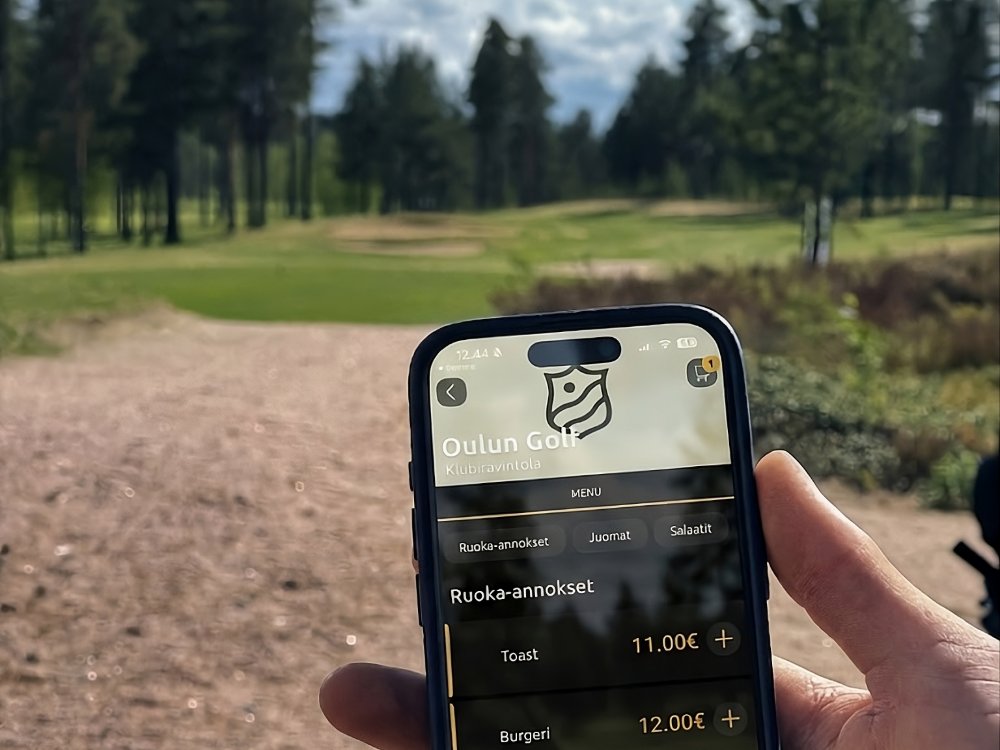 Tilaaminen Order-It-sovelluksella kentällä Oulun Golfissa